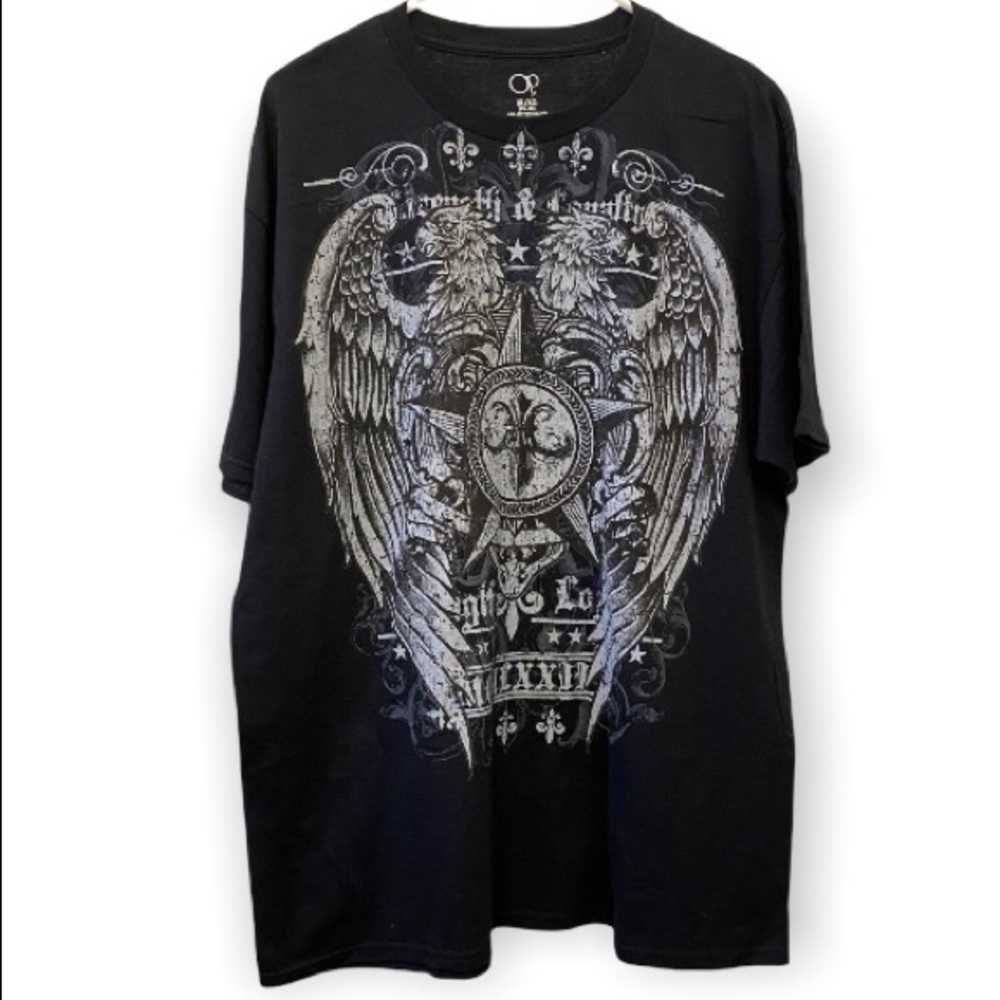 OP Size XL  T Shirt, Mens, Black, Falcons, Eagles, Hawks, Fleur De Lis, Gothic